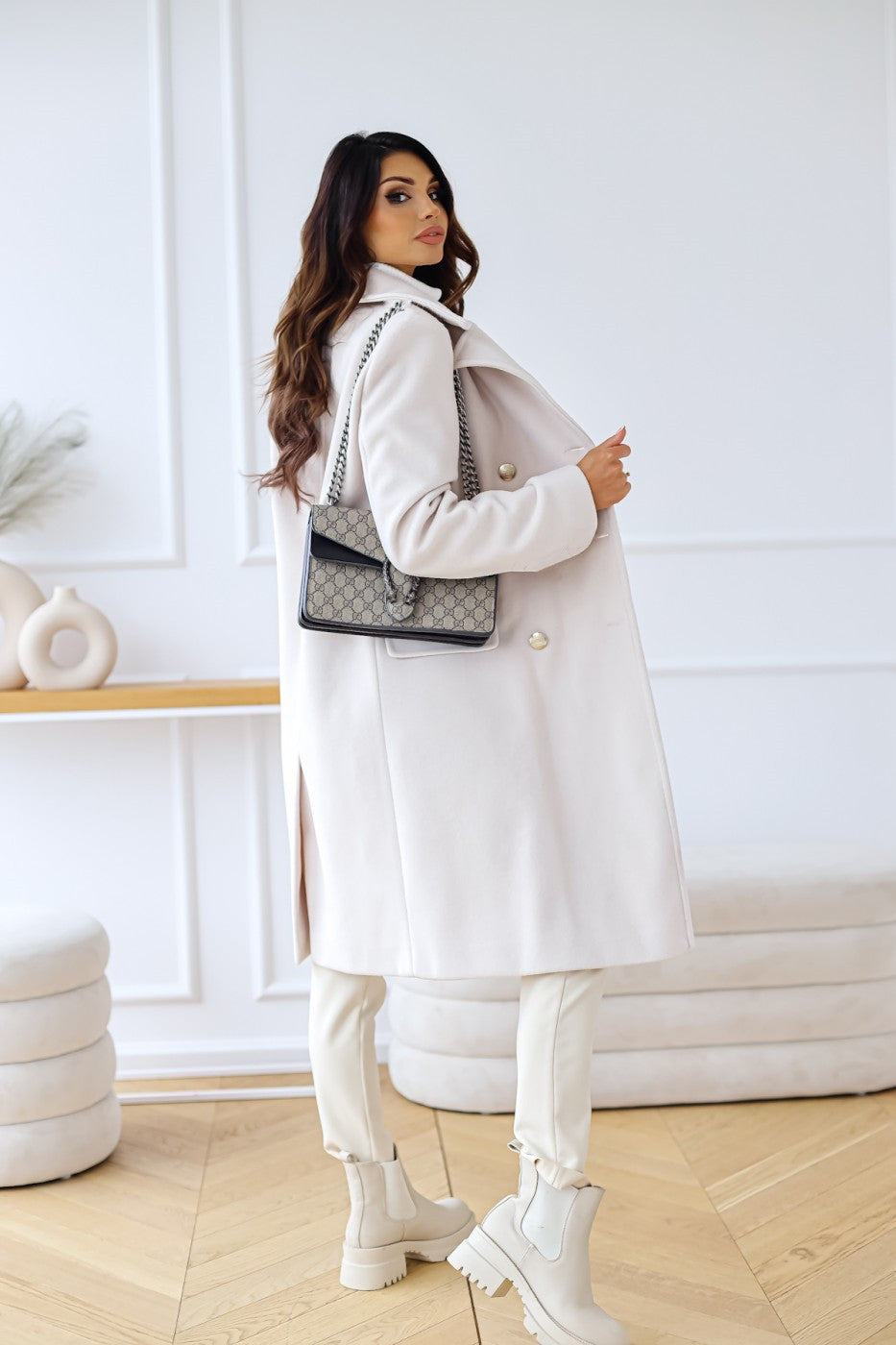 Eva | Dames Jas | Elegante jas met dubbele knoop, stijlvol en klassiek