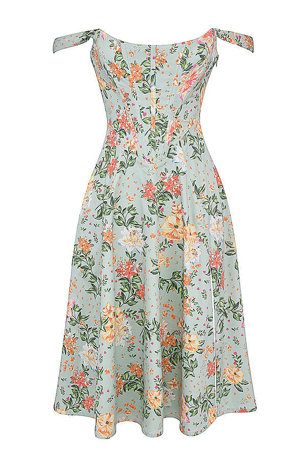 iNDY - Stijlvolle bloemen midi zomerjurk