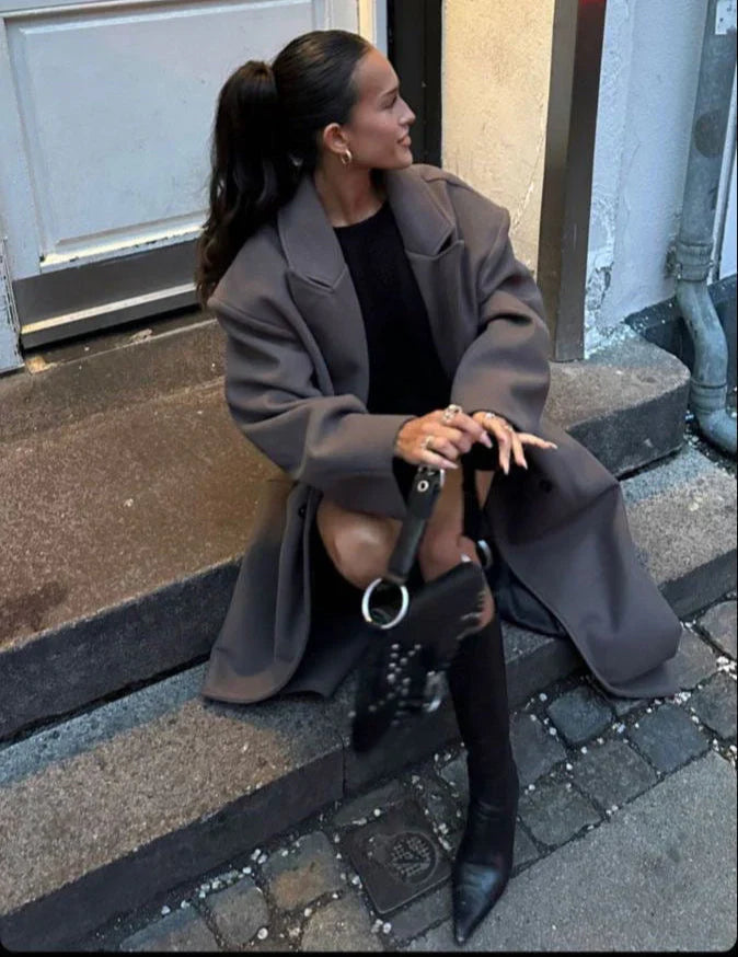 Harper – Oversized Mantel Jas voor Dames | Trendy Warmte & Elegante Stijl