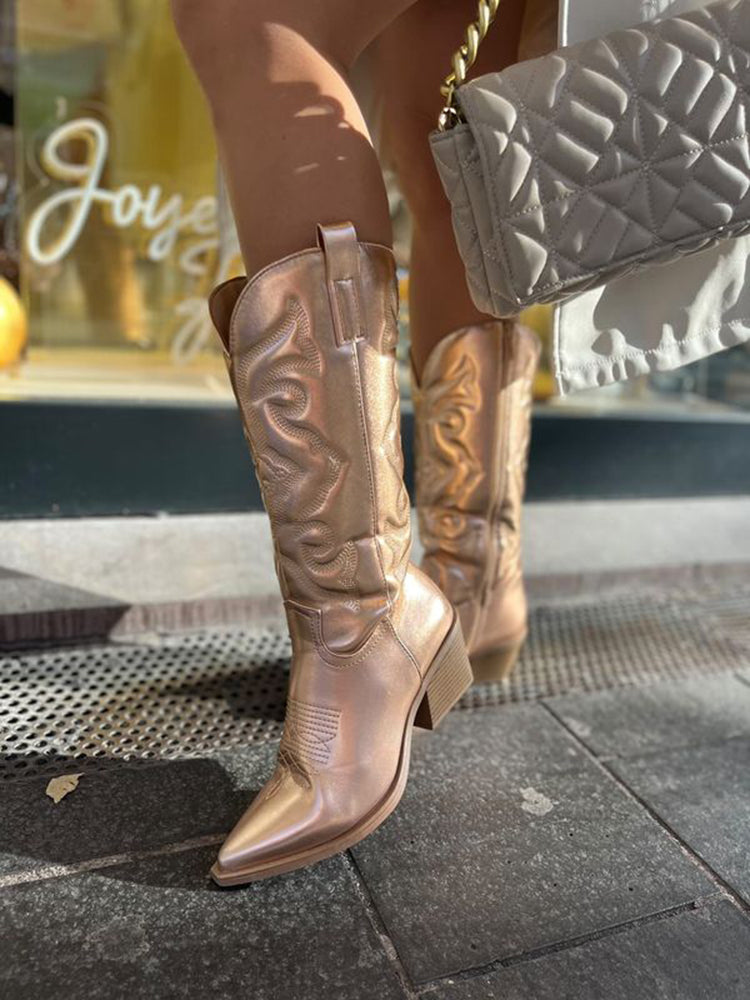 Gracie - Elegante Metallic Cowboylaarzen