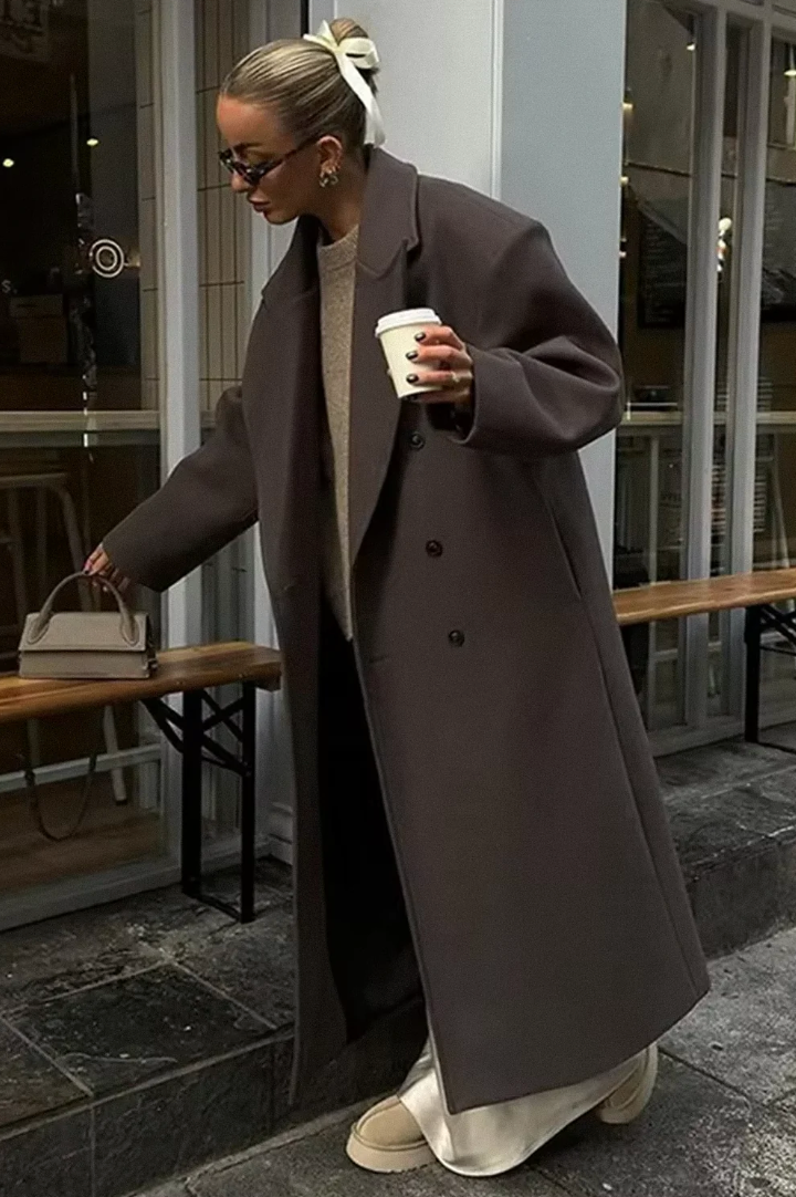 Harper – Oversized Mantel Jas voor Dames | Trendy Warmte & Elegante Stijl