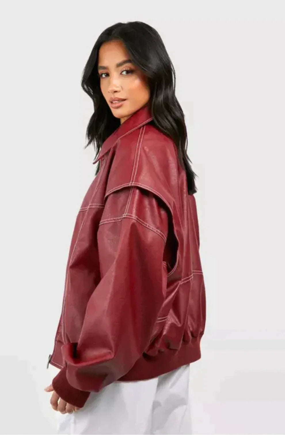 VIVIEN - De Must-Have Oversized Leren Jas voor de Herfst