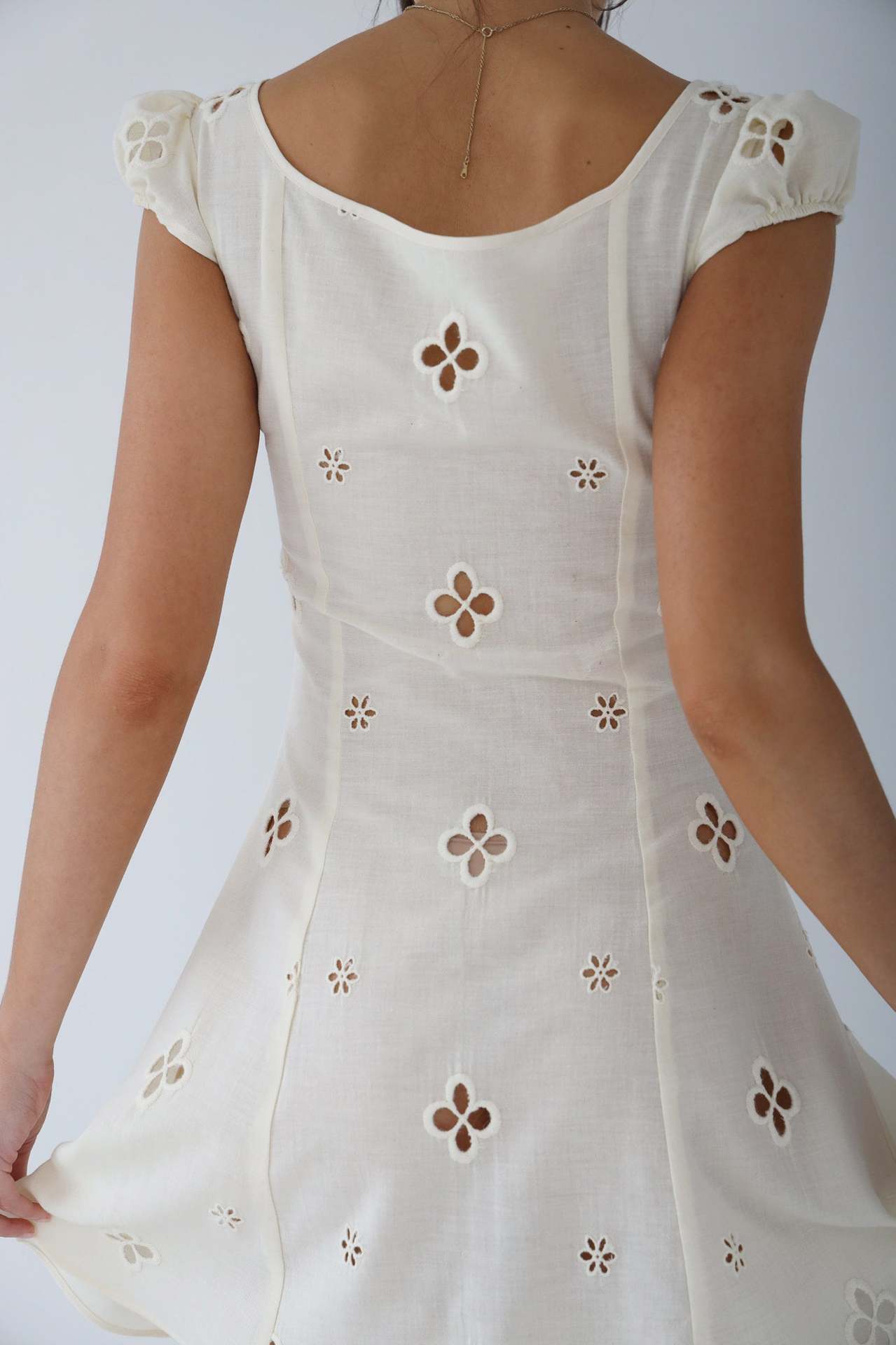 Deborah - Vintage Geborduurde Fishtail Midi-jurk