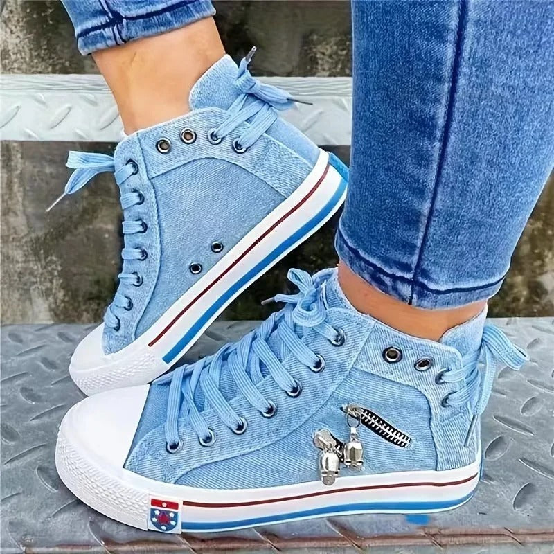 Denim Streetstyle Sneakers – Trendy, Comfortabel en Tijdloos