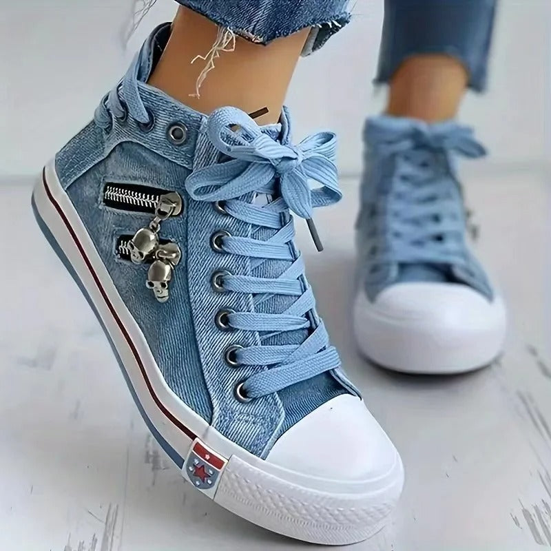 Denim Streetstyle Sneakers – Trendy, Comfortabel en Tijdloos
