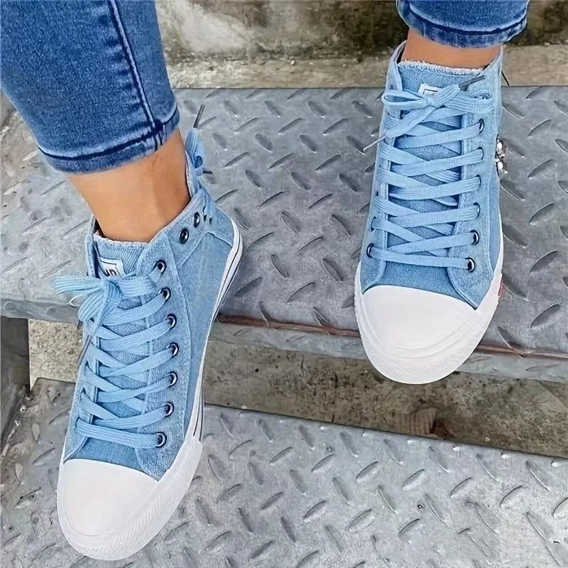 Denim Streetstyle Sneakers – Trendy, Comfortabel en Tijdloos