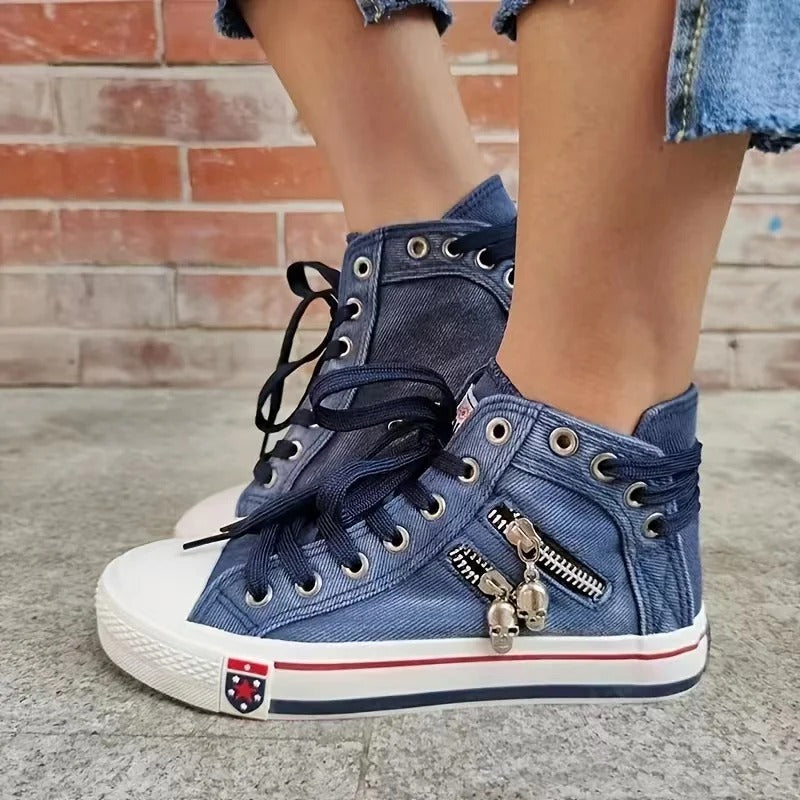 Denim Streetstyle Sneakers – Trendy, Comfortabel en Tijdloos
