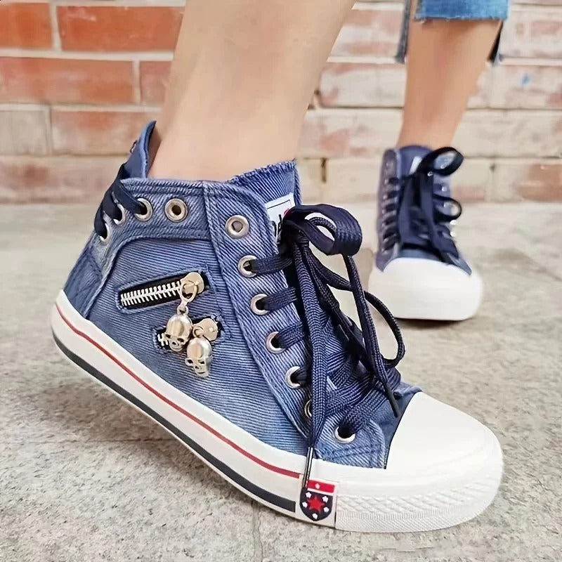 Denim Streetstyle Sneakers – Trendy, Comfortabel en Tijdloos