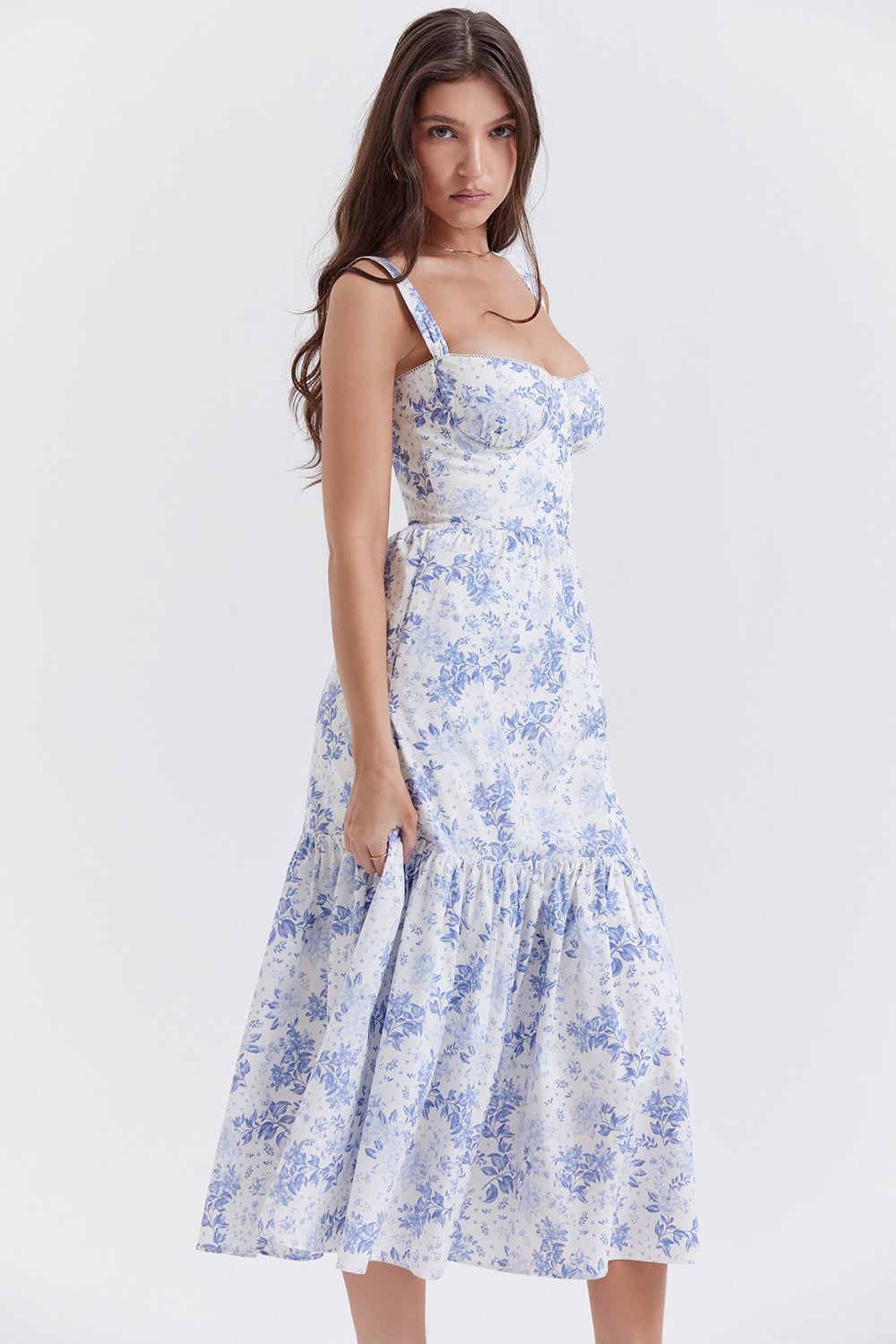 iNDY - Stijlvolle bloemen midi zomerjurk