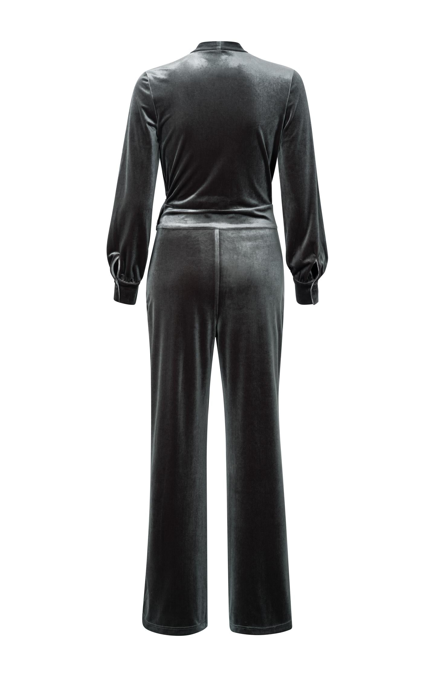 Isaline – Fluwelen Jumpsuit met Strikceintuur