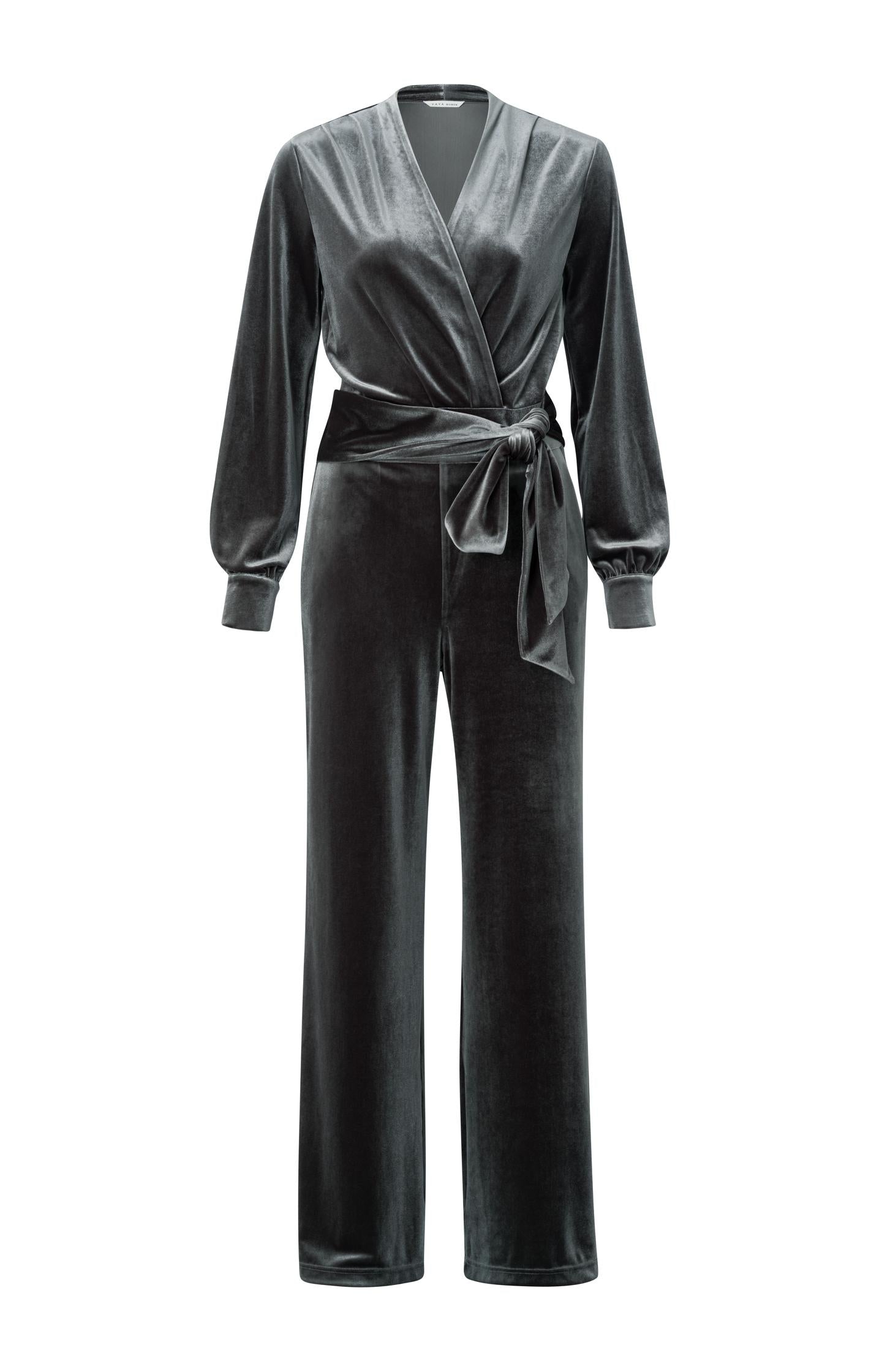Isaline – Fluwelen Jumpsuit met Strikceintuur
