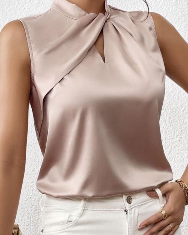 Lavia - Elegante Satijnen Dames Blouse met Gedraaide Hals