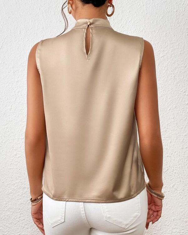 Lavia - Elegante Satijnen Dames Blouse met Gedraaide Hals