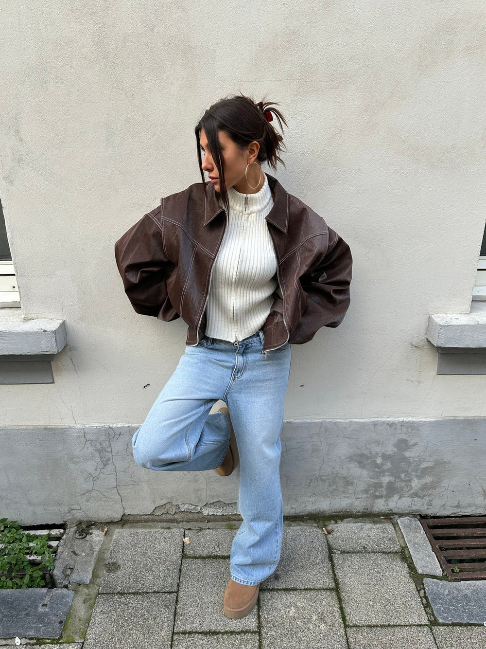 VIVIEN - De Must-Have Oversized Leren Jas voor de Herfst