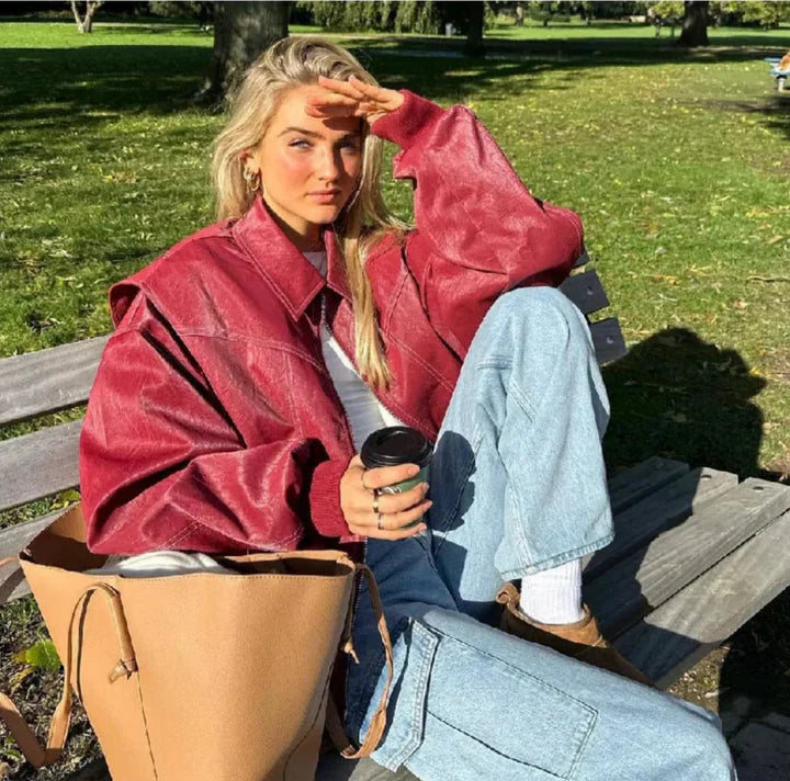 Noa - Oversized Leren Jas