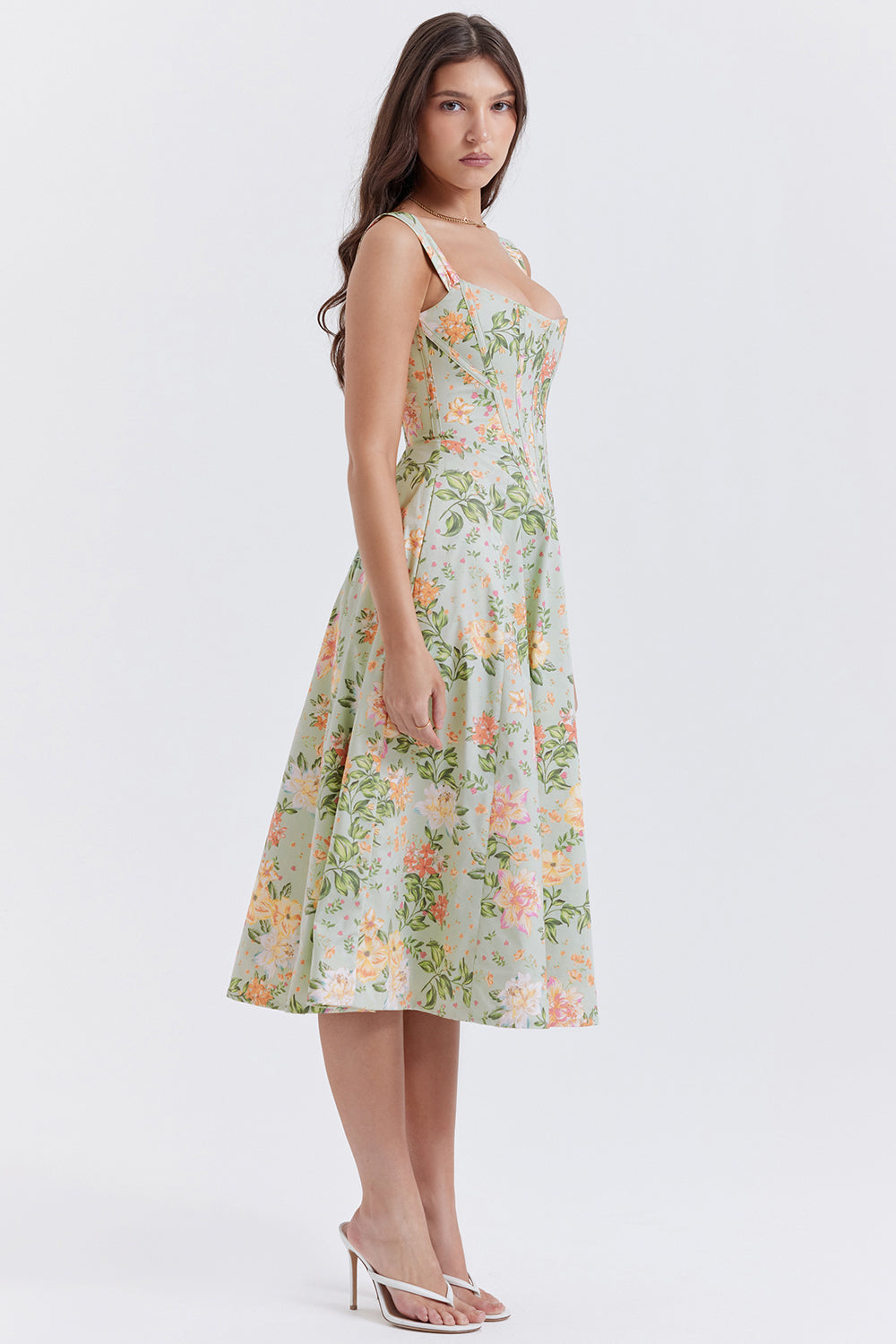 iNDY - Stijlvolle bloemen midi zomerjurk