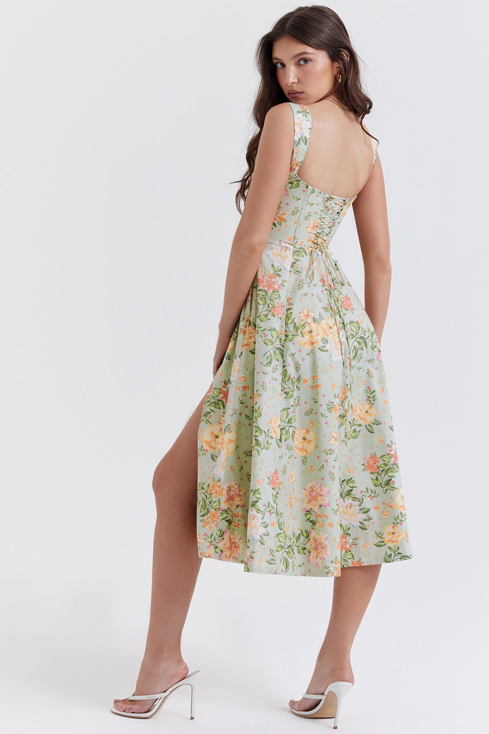iNDY - Stijlvolle bloemen midi zomerjurk