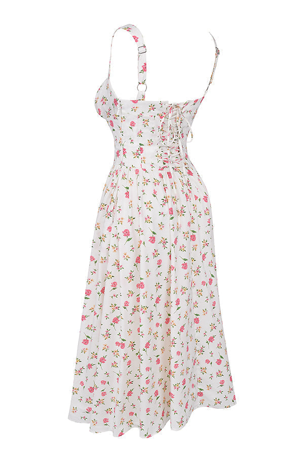 iNDY - Stijlvolle bloemen midi zomerjurk