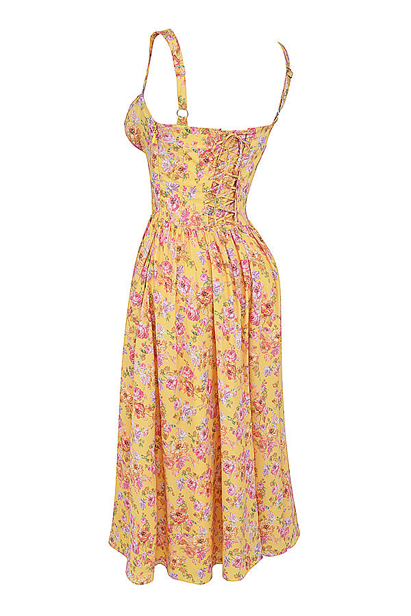 iNDY - Stijlvolle bloemen midi zomerjurk