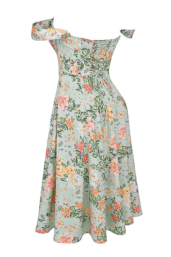 iNDY - Stijlvolle bloemen midi zomerjurk