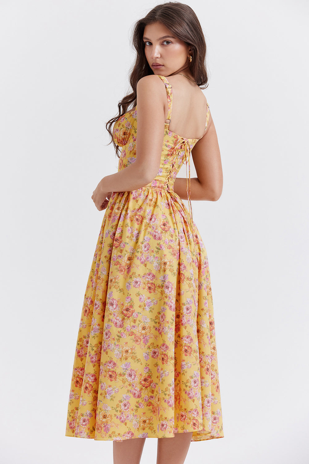 iNDY - Stijlvolle bloemen midi zomerjurk