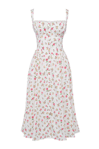 iNDY - Stijlvolle bloemen midi zomerjurk