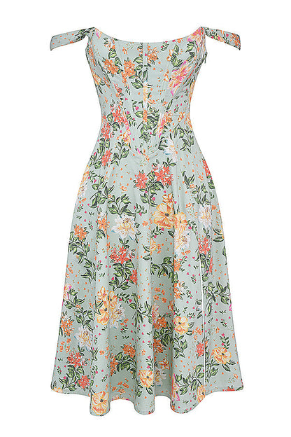iNDY - Stijlvolle bloemen midi zomerjurk