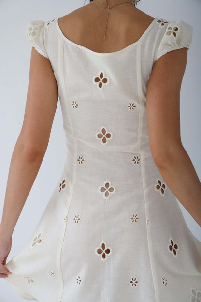 Deborah - Vintage Geborduurde Fishtail Midi-jurk