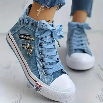 Denim Streetstyle Sneakers – Trendy, Comfortabel en Tijdloos