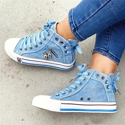 Denim Streetstyle Sneakers – Trendy, Comfortabel en Tijdloos