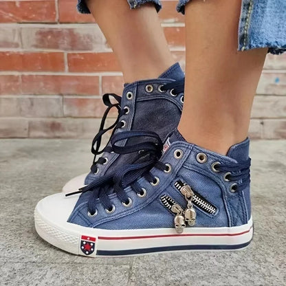 Denim Streetstyle Sneakers – Trendy, Comfortabel en Tijdloos