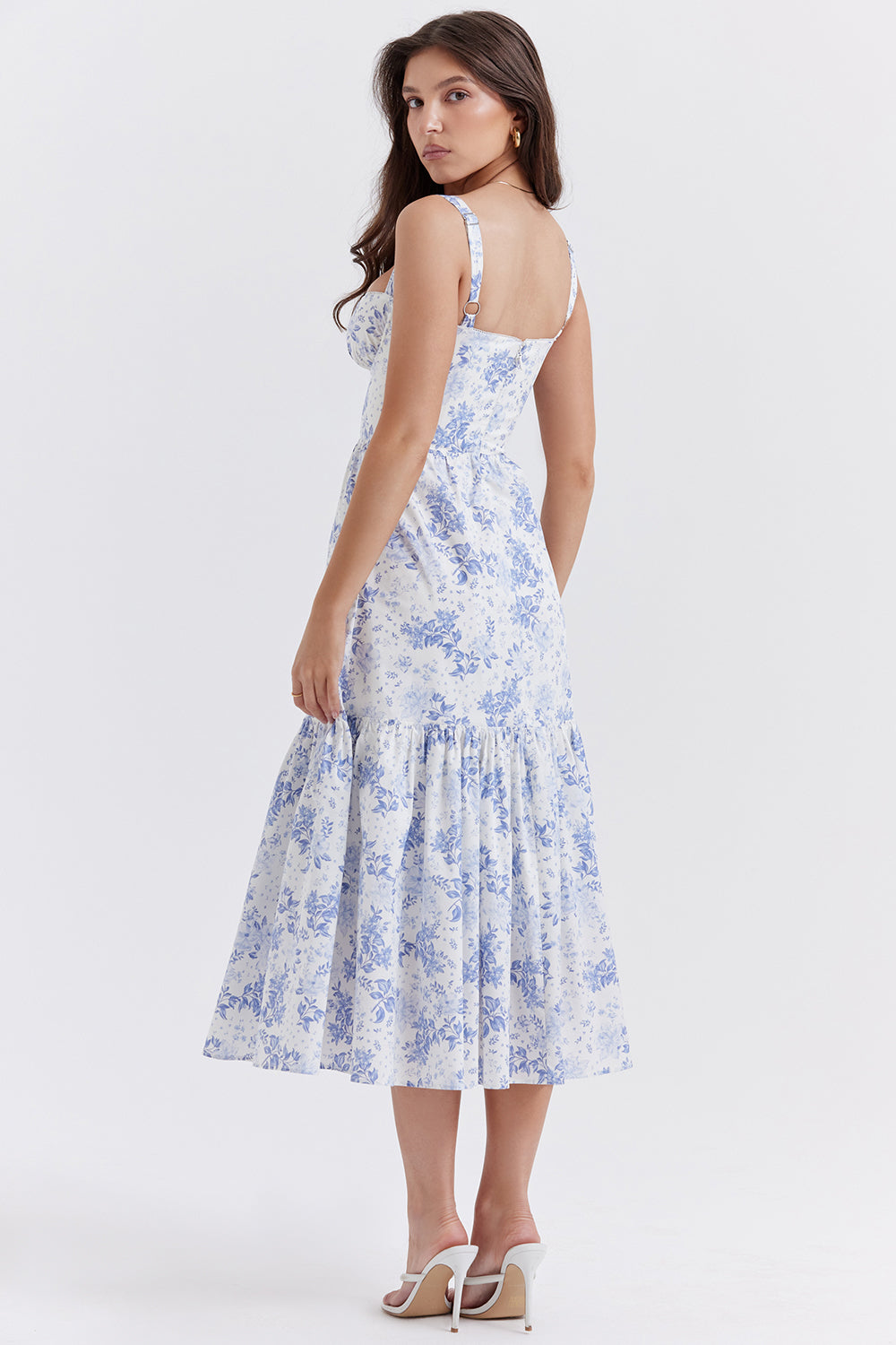iNDY - Stijlvolle bloemen midi zomerjurk
