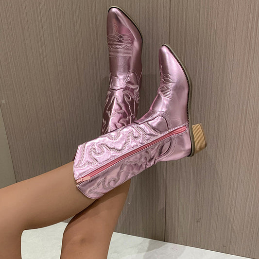 Gracie - Elegante Metallic Cowboylaarzen