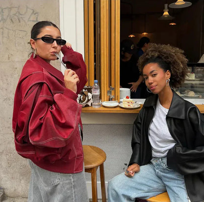 Noa - Oversized Leren Jas