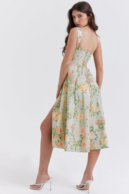 iNDY - Stijlvolle bloemen midi zomerjurk