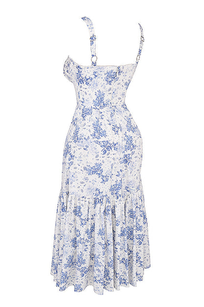 iNDY - Stijlvolle bloemen midi zomerjurk