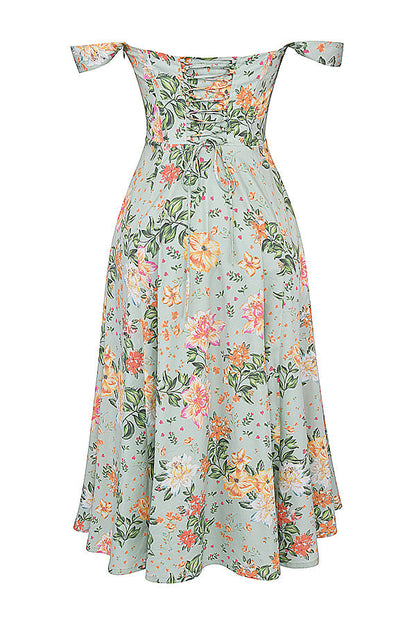iNDY - Stijlvolle bloemen midi zomerjurk
